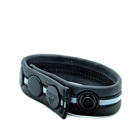 665 - Ball Strap - Cockring - Neoprene Racer Gun Strap - Zwart/Grijs