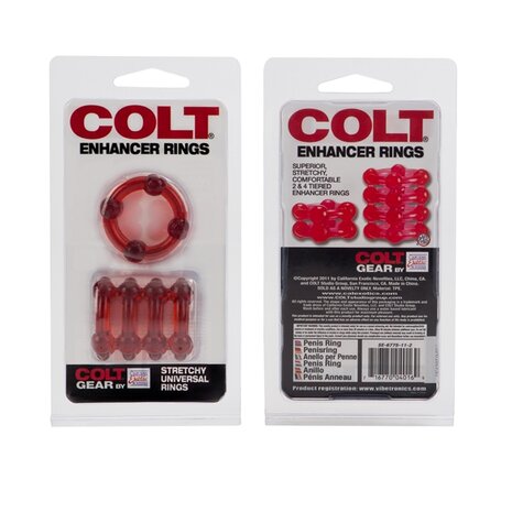 Colt - Enhancer Rings - Rekbare Cockringen Set - Rood