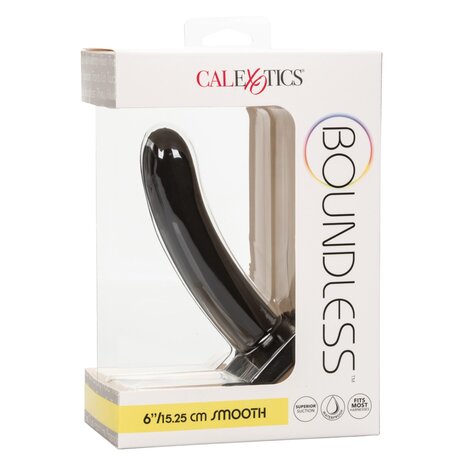 Calexotics - Boundless Smooth - Gladde Strap-on Anaal Plug met Zuignap - Siliconen - Maat M - Zwart