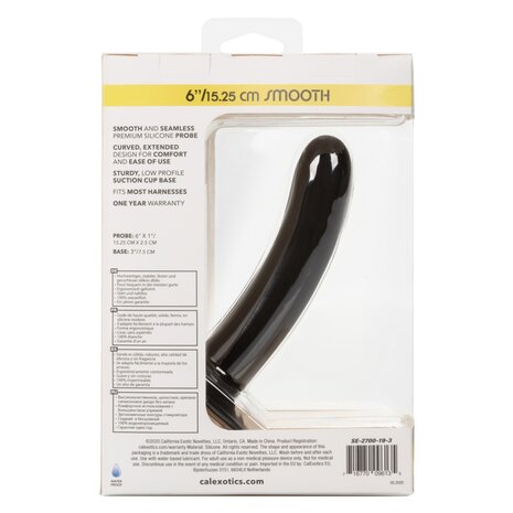 Calexotics - Boundless Smooth - Gladde Strap-on Anaal Plug met Zuignap - Siliconen - Maat M - Zwart