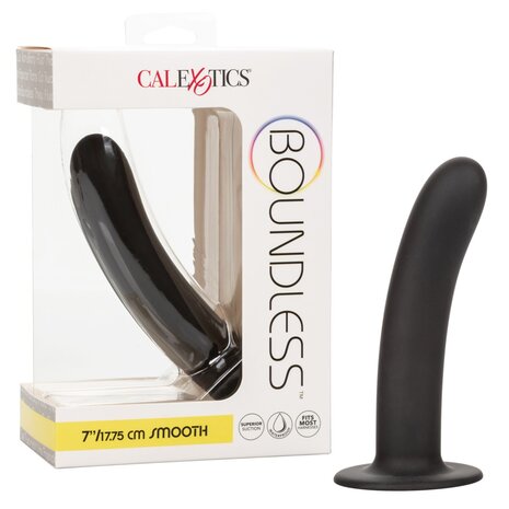 Calexotics - Boundless Smooth - Gladde Strap-on Anaal Plug met Zuignap - Siliconen - Maat L - Zwart