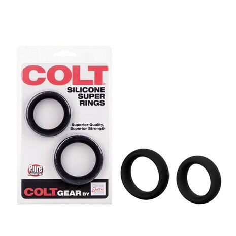 Colt - Siliconen Super Rings - Cockringen Set - Zwart