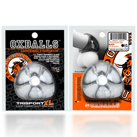 Oxballs - Tri-Sport XL - Cocksling met 3 Ringen - Transparant