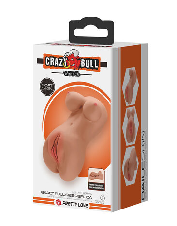 Crazy Bull - Hannah - Premium Masturbator met Twee Ingangen - Medium Huidskleur