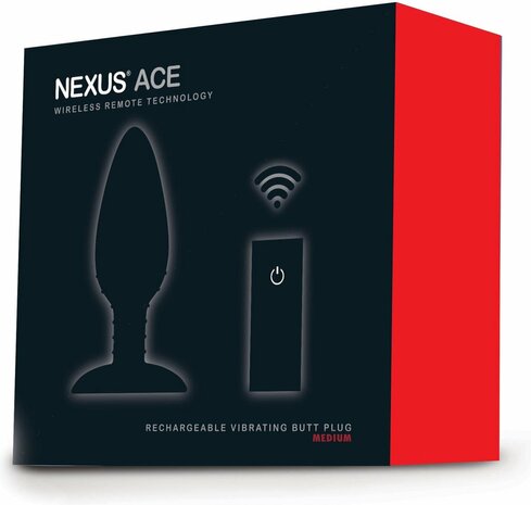 Nexus - Ace - Vibrerende Buttplug - Siliconen - Zwart - Maat M