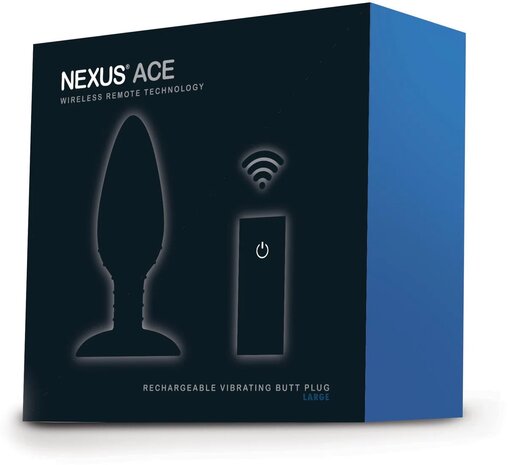 Nexus - Ace - Vibrerende Buttplug - Siliconen - Zwart - Maat L