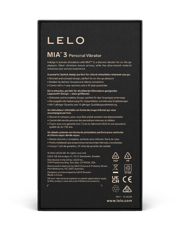 LELO - Mia 3 - Pucker Up - Lipstick Vibrator - Zwart