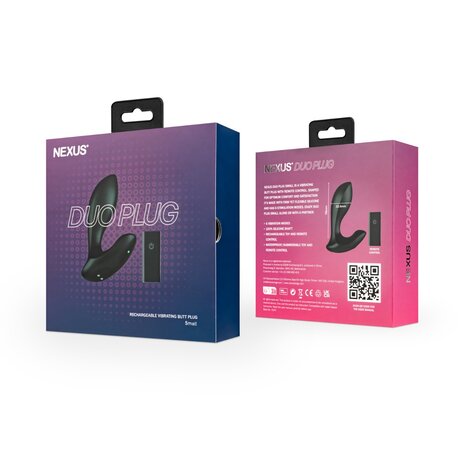 Nexus - Duo Plug - Vibrerende Buttplug met Afstandsbediening - Maat S