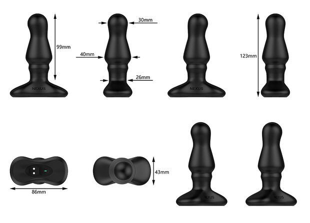 Nexus - Bolster - Vibrerende Opblaasbare Buttplug - Zwart