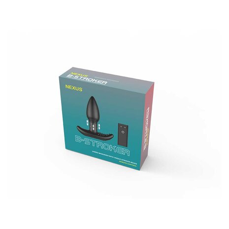 Nexus - B-Stroker - Masserende Buttplug met Strelende Nopjes voor Perineum - Zwart