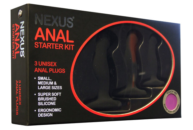 Nexus - Anal Starter Kit - 3 Siliconen Buttplugs - 3 maten - Zwart