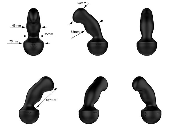 Nexus - Gyro Vibe Extreme - Vibrerende Dildo - Zwart