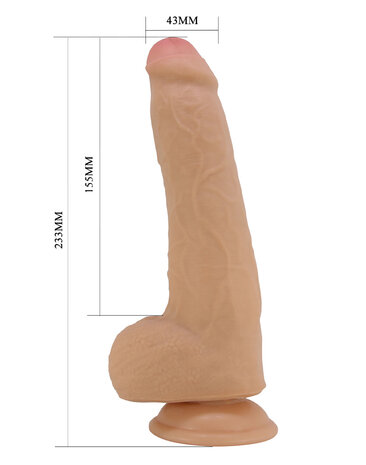 Pretty Love - Draco - Realistische Sliding Skin Dildo - 23,3 cm - Lichte Huidskleur