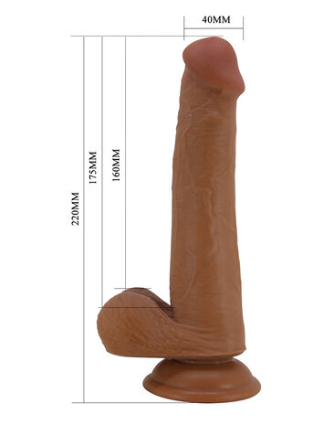 Pretty Love - Tallen - Sliding Skin Realistische Dildo - 22 cm - Bruin