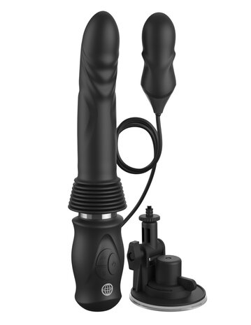 Pipedream - Fetish Fantasy - Ultimate Silicone Thruster - Stotende Vibrator met Handvat - Zwart