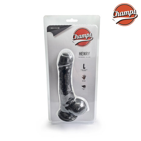 Champs - Henry Original Dildo - 17.5 cm - zwart