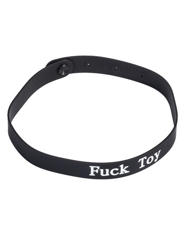 Rimba - Halsband - Collar Met Tekst - FUCK TOY - Siliconen - Zwart