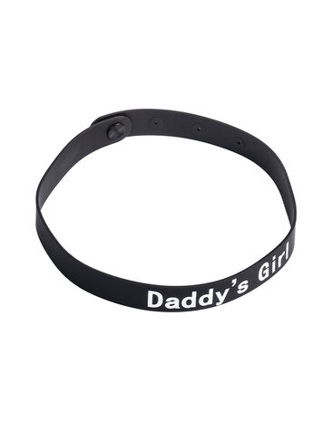 Rimba - Halsband - Collar Met Tekst - DADDY'S GIRL - Siliconen - Zwart