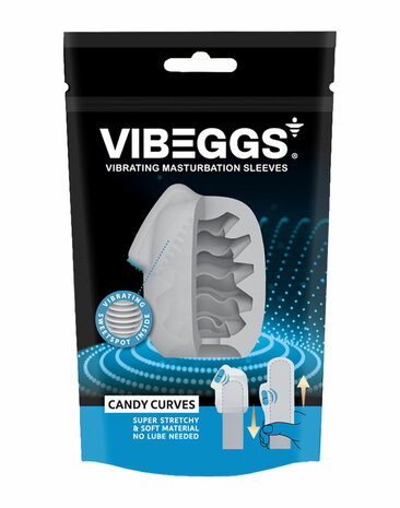 VIBEGGS - Candy Curves - Vibrerende Masturbatie Sleeve √®n Vinger Vibrator - Wit