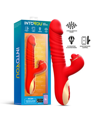 Intoyou - Ascen - Rabbit Vibrator - Stotende en Oscillerende Rabbit Vibrator met App Control - Rood