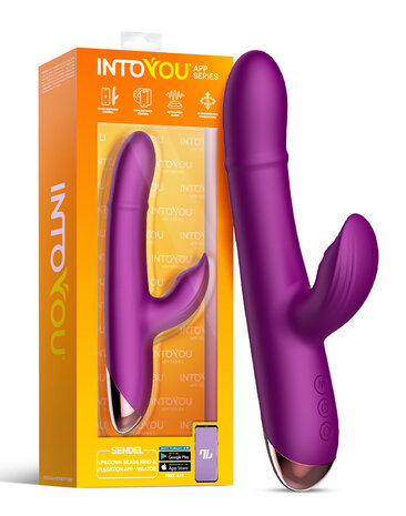 Intoyou - Sendel - Rabbit Vibrator met Bewegende Kralenring en App Control - Paars