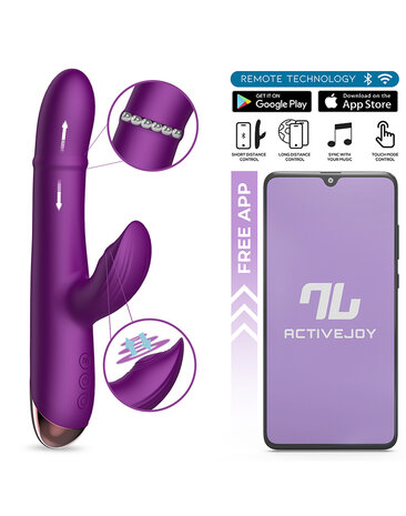 Intoyou - Sendel - Rabbit Vibrator met Bewegende Kralenring en App Control - Paars