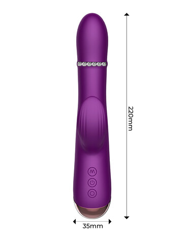 Intoyou - Sendel - Rabbit Vibrator met Bewegende Kralenring en App Control - Paars