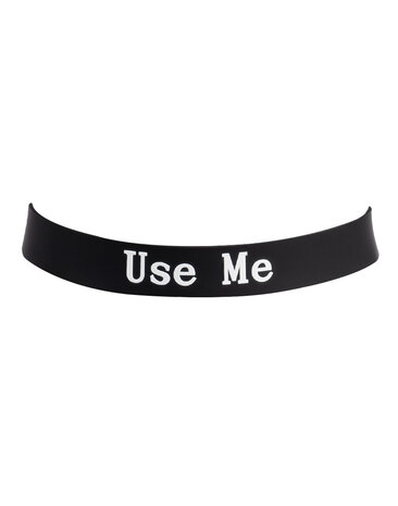 Rimba - Halsband - Collar Met Tekst - USE ME - Siliconen - Zwart