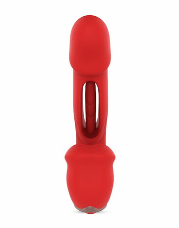 Intoyou - Mouty - Bitting & Flipping Rabbit Vibrator met App - Rood