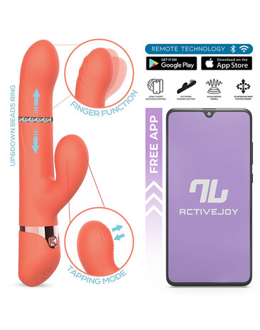 Intoyou - Mindy - Tapping Rabbit Vibrator met Klop-functie en App - Koraal Oranje