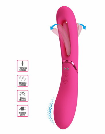 Pretty Love - Romance Lexie - Vibrator met Wiebelend Tongetje - Roze