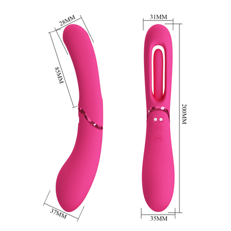 Pretty Love - Romance Lexie - Vibrator met Wiebelend Tongetje - Roze