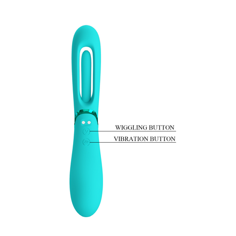 Pretty Love - Romance Lexie - Vibrator met Wiebelend Tongetje - Turquoise