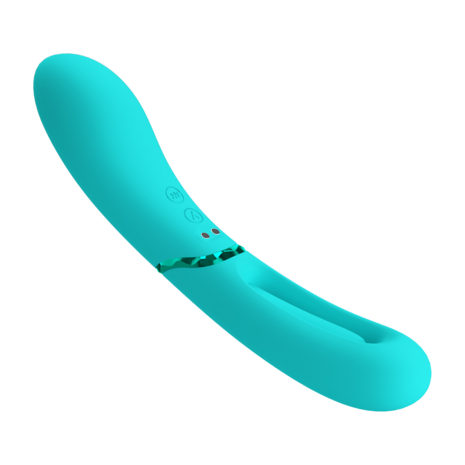 Pretty Love - Romance Lexie - Vibrator met Wiebelend Tongetje - Turquoise