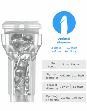 Kiiroo - Feel Pocket Stroker Crystal en Powerblow Combo - Zwart/Transparant