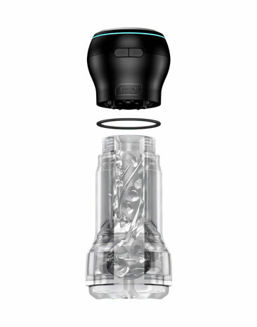 Kiiroo - Feel Pocket Stroker Crystal en Powerblow Combo - Zwart/Transparant