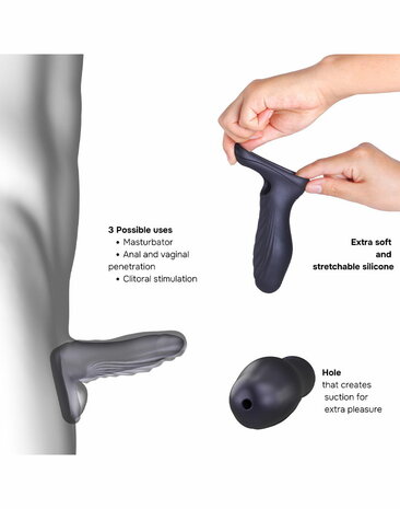 ManWan - Ryzer - Penis Extender en Zachte Masturbatie Sleeve - Black Plum