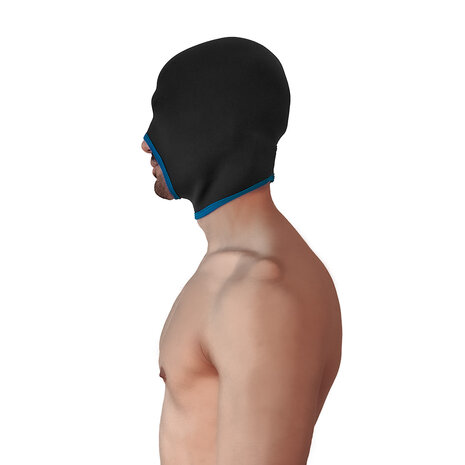 Brutus - Neoprene Blind Face Fucker Hood  - Zonder Oogopeningen - Zwart/Blauw