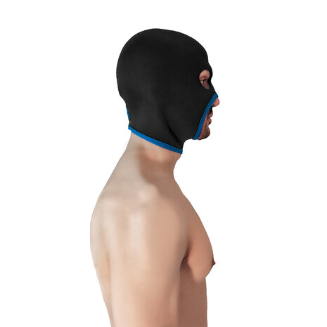 Brutus - Neoprene Face Fucker Hood - Met Oogopeningen - Zwart/Blauw