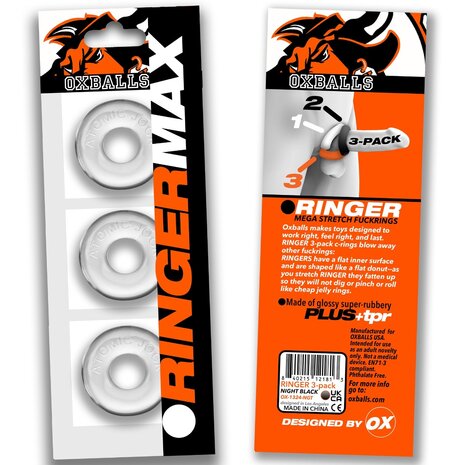 Oxballs - Ringer MAX - Cockring - 3 stuks - Transparant