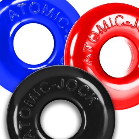 Oxballs - Ringer MAX - Cockring - 3 stuks - Blauw/Zwart/Rood