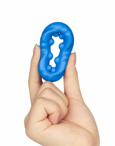 LoveToy - Pinnacle Pro - Ridge Bump Ball Stretcher Cockring - Blauw