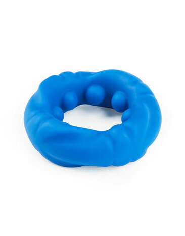 LoveToy - Pinnacle Pro - Ridge Bump Ball Stretcher Cockring - Blauw