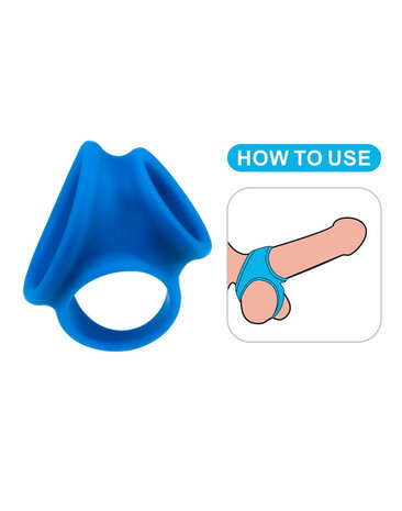 LoveToy - Pinnacle Pro - Trio Grip Enhancer Cockring - Blauw