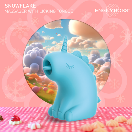 ER - Snowflake Unicorn - Clitoris Vibrator met Likkende Tong - Blauw