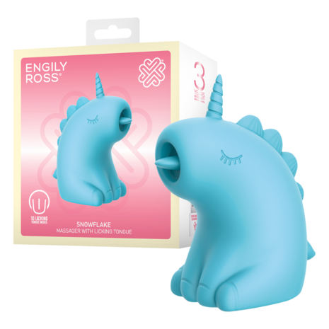 ER - Snowflake Unicorn - Clitoris Vibrator met Likkende Tong - Blauw