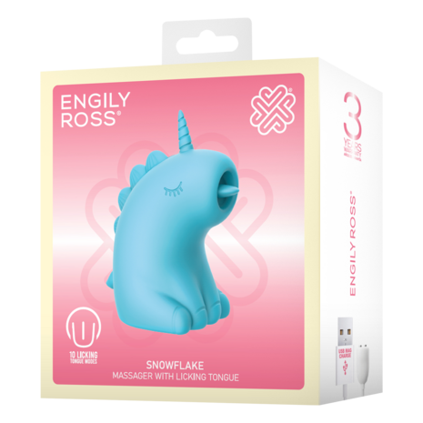 ER - Snowflake Unicorn - Clitoris Vibrator met Likkende Tong - Blauw