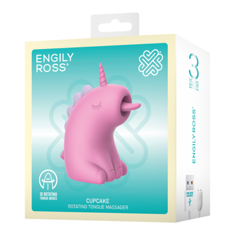 ER - Cupcake Unicorn - Clitoris Vibrator met 360° Roterende Tong - Roze