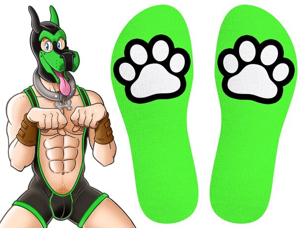 SneakXX - Sneaker Sokken PAW - Neon Groen