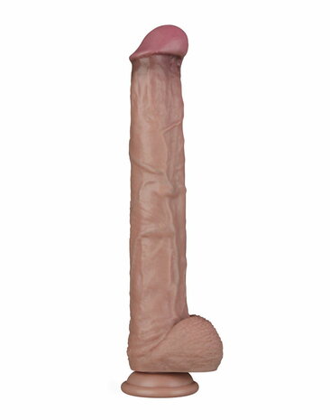 LoveToy - Nature Cock - Dubbellaags Buigbare XXL Dildo - 37,5 cm
